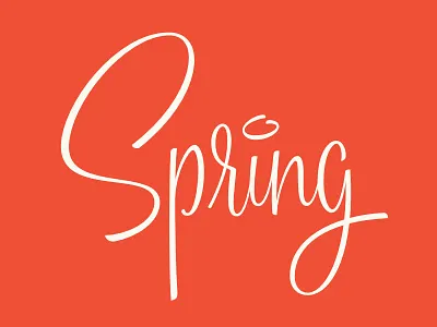 Spring lettering mid century script spring