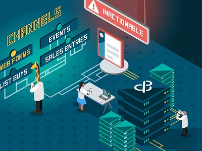 Isometric Data Store illustration isometric