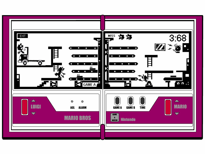 Mario Bros - Loading Screen animation game watch nintendo preloader retro gaming