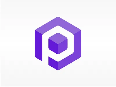 Blockchain Logo "P" bitcoin blockchain brand crypto cube icon logo logotype node p