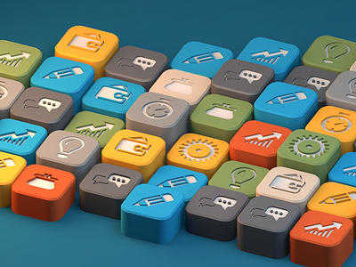 Icons 3d cinema 4d