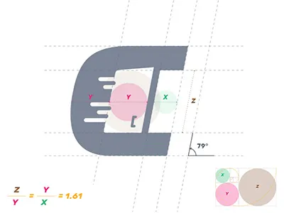 Golden Ratio Icon golden ratio icon lines logo speed