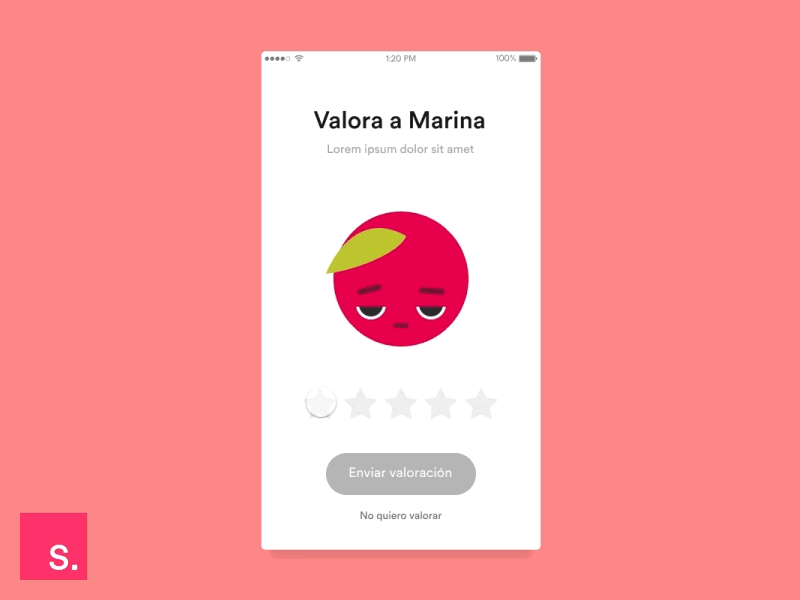 Invision Studio - Rating animation app concept gif invision studio motion rating ui design ux visual design