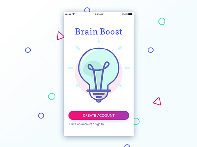 Brain Boost Sign Up Screen 001 create account dailyui illustration ios mobile sign up ui ux web design