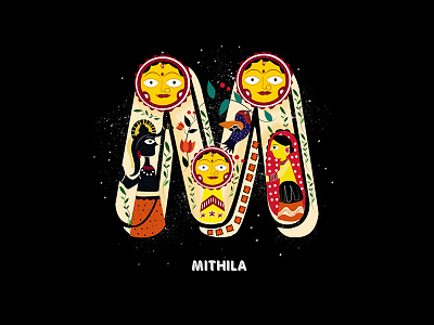 M for Mithila 36daysoftype ancient graphicdesign history retro type typography