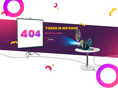 404 Page cinema gradient movies pagenotfound uiux