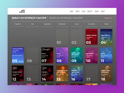 Event Calendar calendar cinema contact desktop event interface movies theater timeline ui web
