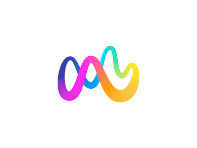 Curves aiste brand designer branding branding agency colorful gradient illusion icon brand infinity symbol company logo mark startup logo design tieatie