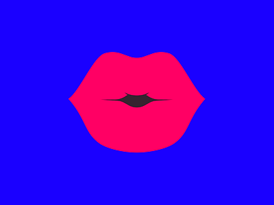 smooch blue bright design illustration lips mouth pink saturated
