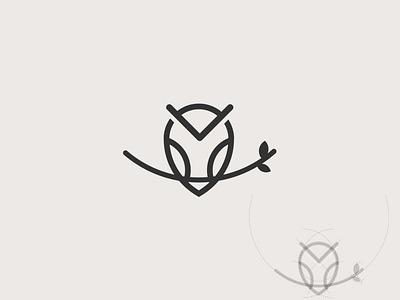 The Wise Owl cercles clever design line art logo minimalistic owl wise