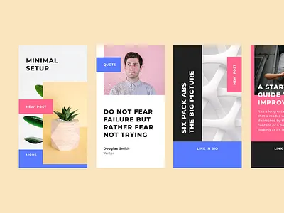Minimal Istagram Stories Pack [PSD+Sketch] cards instagram mockup photoshop sketch stories template