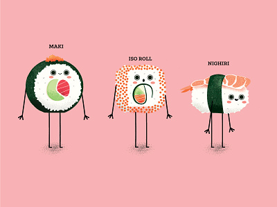 Sushi bites ai creativity food illo illustration illustrator sushi sushirestaurant texture vector