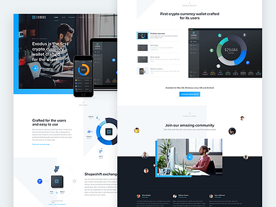 Exodus wallet – website bitcoin blockchain crypto cryptocurrency ethereum exodus product ui ux wallet web