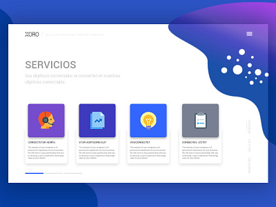 Página de servicios landing page layout servicios user interface design web