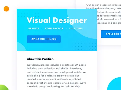 Job Listing - Day 050 050 card dailyui day job listing post