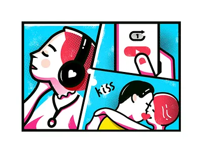 Love, like a song illustration love song