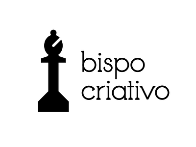 Bispo Criativo Logo bishop black and white brand chess chess piece creative identity logo logo design logo designer minimalism redesign