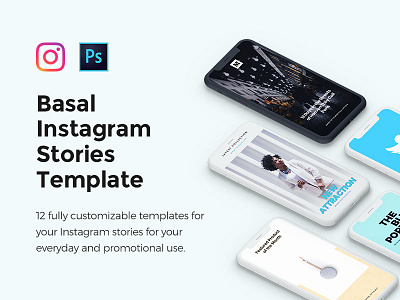 Basal Instagram Stories Pack branding instagram instagram stories social social media stories story ui