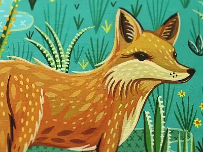 flora fox animal animals fox gouache hand painted illustration painting susie ghahremani