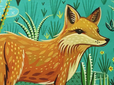 flora fox animal animals fox gouache hand painted illustration painting susie ghahremani