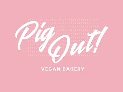 Pig Out! Bakery Concept bakery bakery branding branding frosting logo pig pink script sprinkles vegan