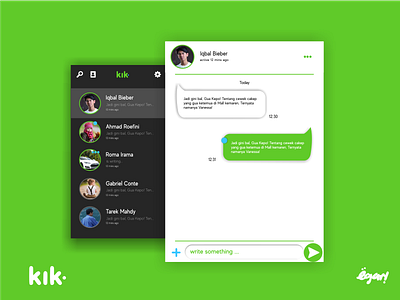 Kik Messenger Re-Design for PC chat chat ui dailyui design graphic dribbbler graphic design kik messenger uiux design web web design