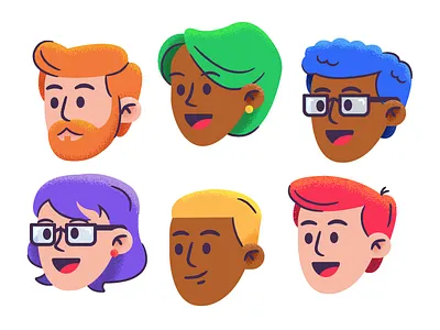 Karacters! avatar characters culture female illustration male man woman