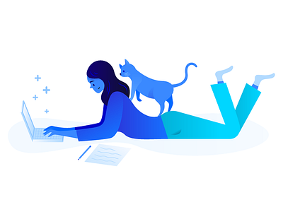 DOnations Footer cat footer gradient icon illustration people tech ui ux web website woman