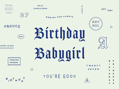 birthday card layout typography