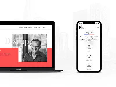 French Accelerator digital red responsive start up ui ux website