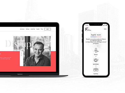 French Accelerator digital red responsive start up ui ux website