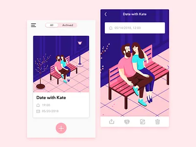 Event Planner App - View Event Screens android clean design icons illustration ios mobile modern ui ux web