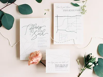 Wedding Invitation geometric invitation print typography wedding