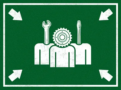 Dissaster? Let's go meeting icon. logo logotype penmak signs studio symbol