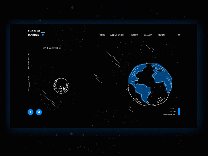 The Blue Marble Final aftereffect animation illustration interaction lineart minimaldesign sketchapp uiux webdesign