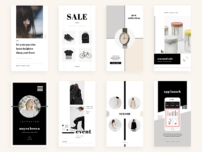 Inara - Social Media Bundle blog graphic bundle creative market facebook instagram minimal pack pinterest promotion social media template twitter
