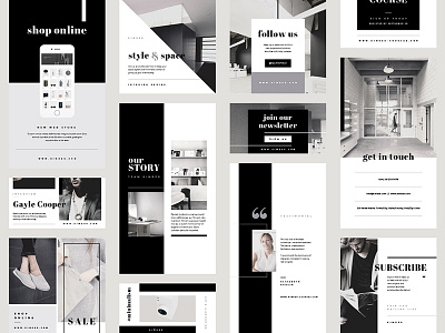 Kimber - Social Media Pack blog graphic bundle creative market facebook instagram minimal pack pinterest promotion social media template twitter