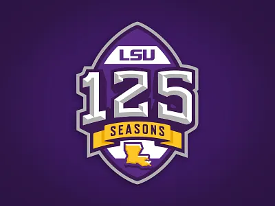 LSU Tigers 125 Seasons 125 athletic college custom design football illustration louisiana ribbon sports tigers university