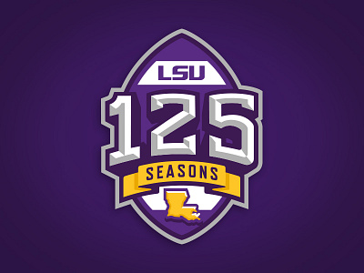 LSU Tigers 125 Seasons 125 athletic college custom design football illustration louisiana ribbon sports tigers university