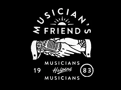 Musician's Friend/Guitar Center apparel hands illustration