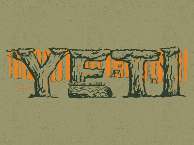 Forest deer design forest illustration orange tree
