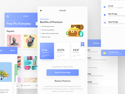 Premium subscription page UI | iColor IOS app app ui clean ui color app flat ui ios app iphone x iphonex app minimal ui premium subscription ui ux