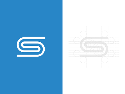 Personal S Mark grid identity logo mark personal process s single stroke