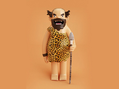 Crazy Caveman 3d 3dmodel c4d caveman cinema4d mosnter vray