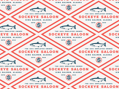 Sockeye Saloon Logo brand fish lockup logo monogram pattern salmon sockeye