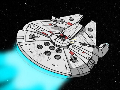 Millennium Falcon - Illustration disney falcon pop star wars stars