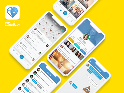 Chicher - Meet People Nearby chicher dribbble gunno invite ios music app redesign thank you ui app ui design uiux weeds brand