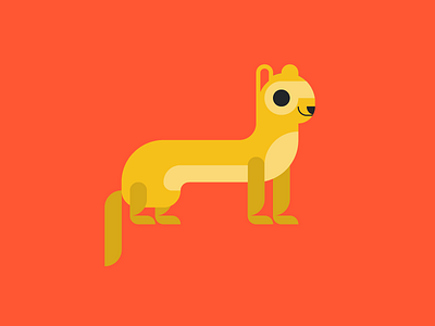 Cute Ferret animal art avatar character cute ferret illustration red yellow