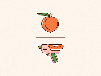 Buns Over Guns booty gun icon illustration logo peach vector