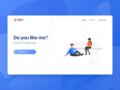 Do you like me? blue design illustration love ui web